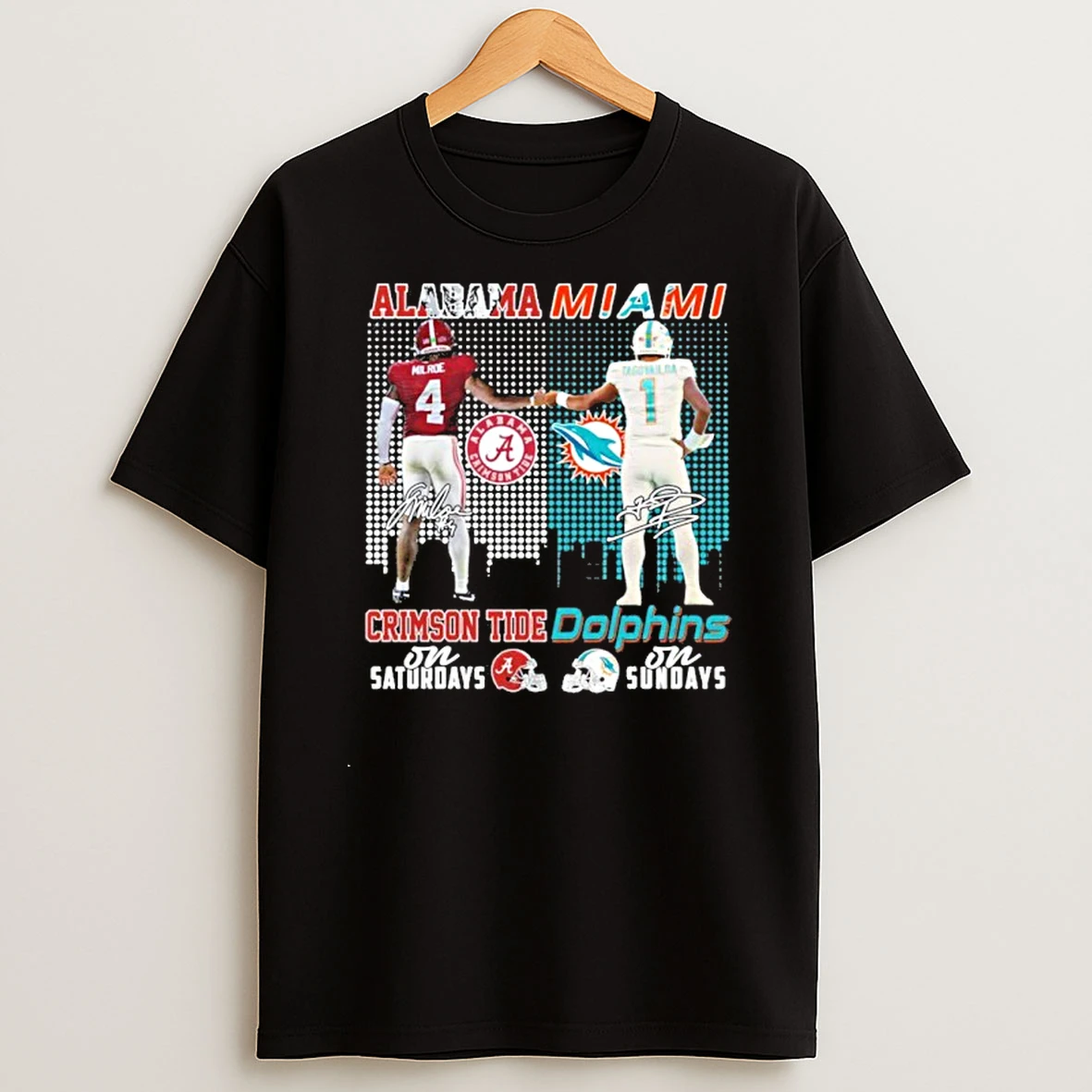 Milroe Alabama On Saturdays And Tagovailoa Dolphins On Sundays Tshirt Hoodie
