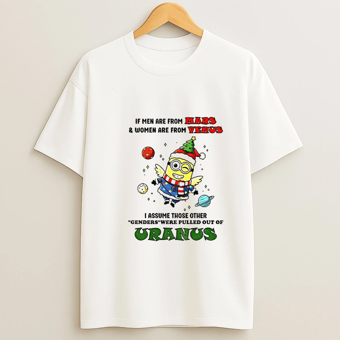 Minion If Men Are From Mars Women Are From Venus I Assume Those Other Genders Were Pulled Out Of Uranus Christmas Tshirt Hoodie