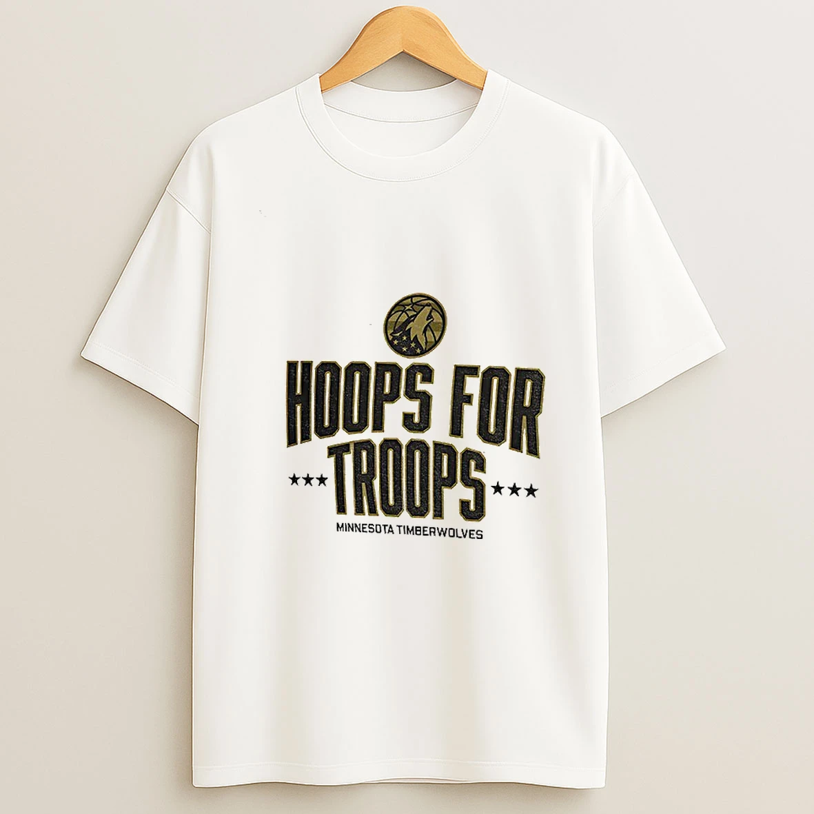 Minnesota Timberwolves Basketball Nba Hoops For Troops Logo Tshirt Hoodie