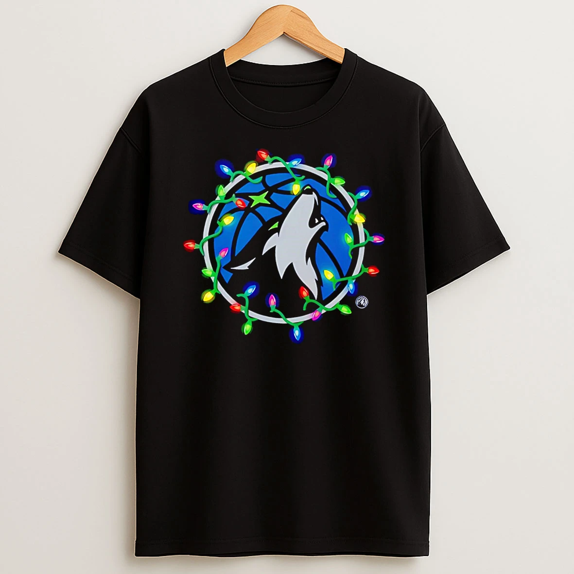 Minnesota Timberwolves Logo Lights Merry Christmas Tshirt Hoodie