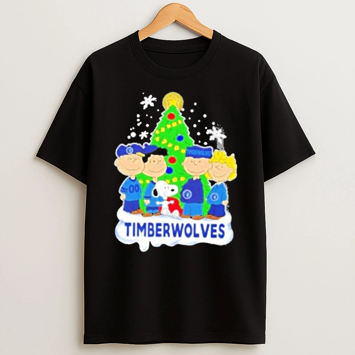 Minnesota Timberwolves X Peanuts Snoopy And Friends Christmas Tree Premium Tshirt Hoodie