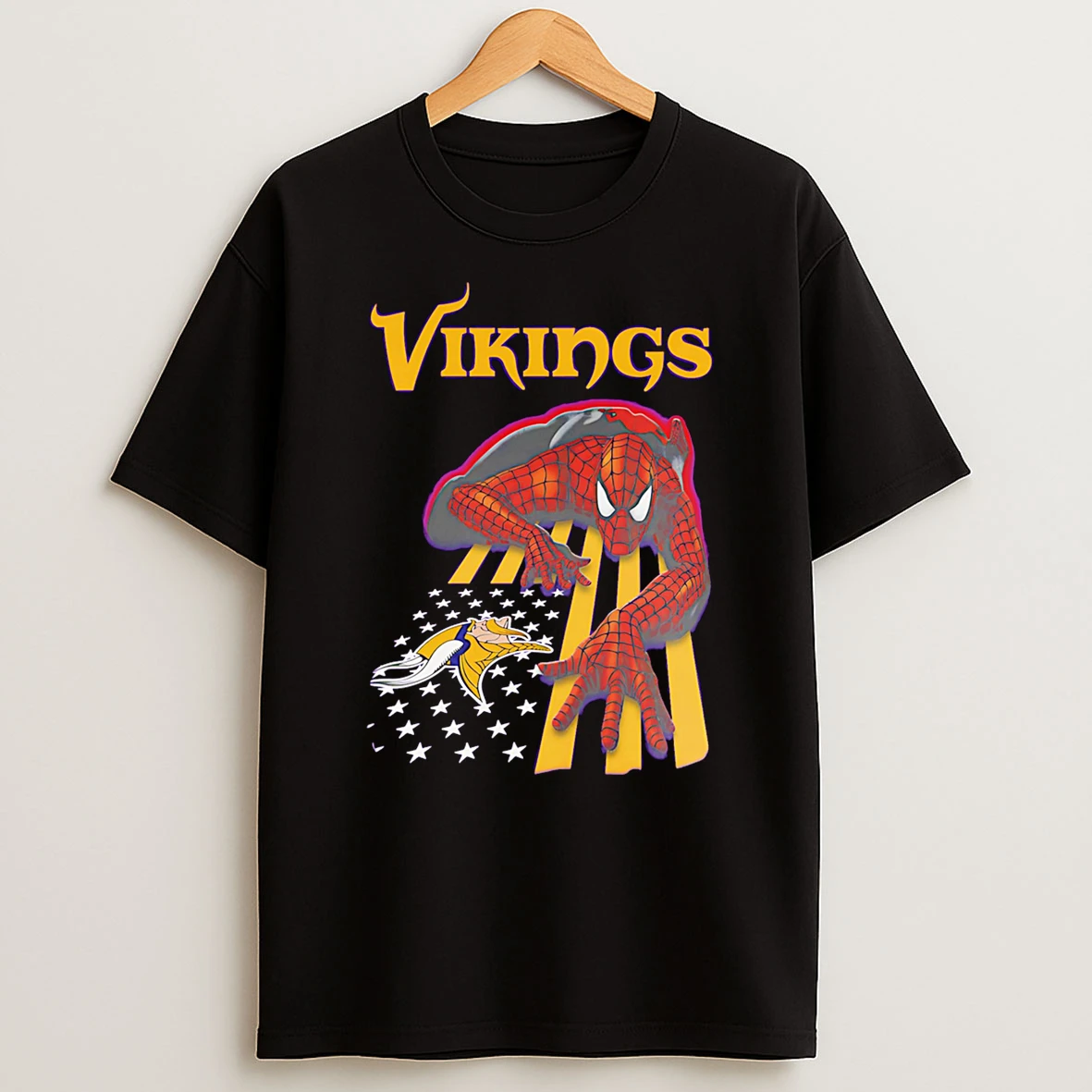 Minnesota Vikings Spiderman America Flag Tshirt Hoodie