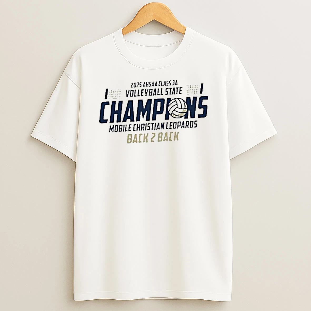 Mobile Christian Leopards 2025 Ahsaa Volleyball 3a State Champions Tshirt Hoodie