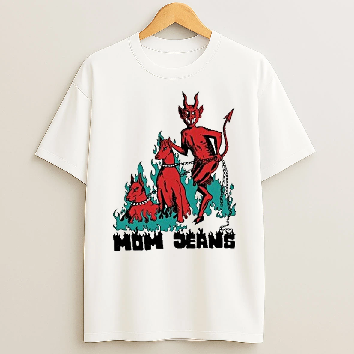 Mom Jeans Devil Dog Cropped Boxy Tshirt Hoodie