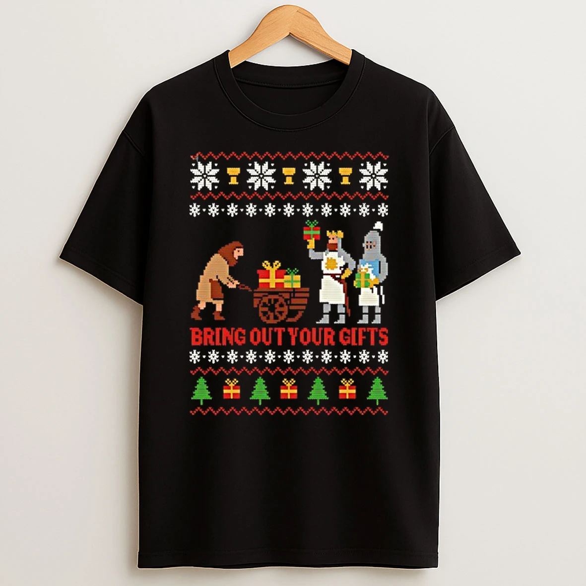 Monty Python And The Holy Grail Bring Out Your Gifts Ugly Christmas Tshirt Hoodie