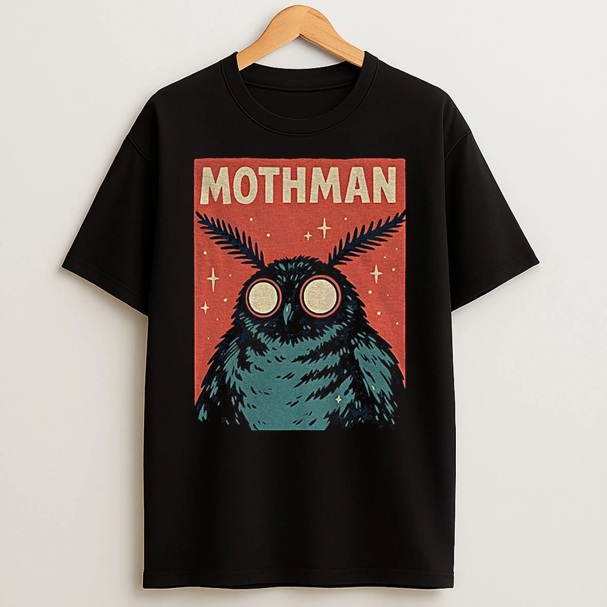 Mothman Retro Red Tshirt Hoodie