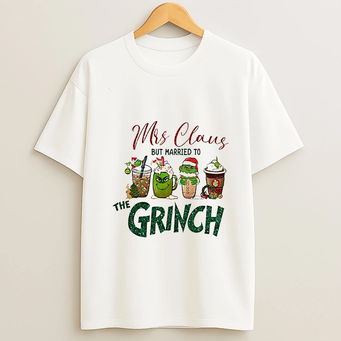 Mrs Claus But Married To Grinch Christmas Gift Tshirt Hoodie