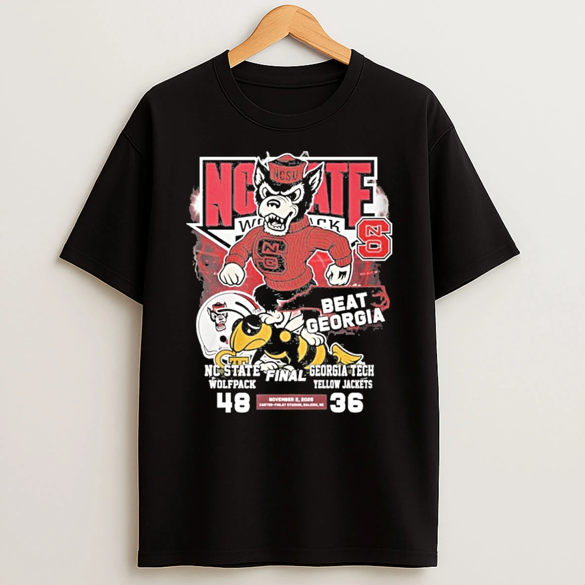 Nc State Wolfpack Mascot Beat Georgia Tech 48 36 Finals 2025 Tshirt Hoodie