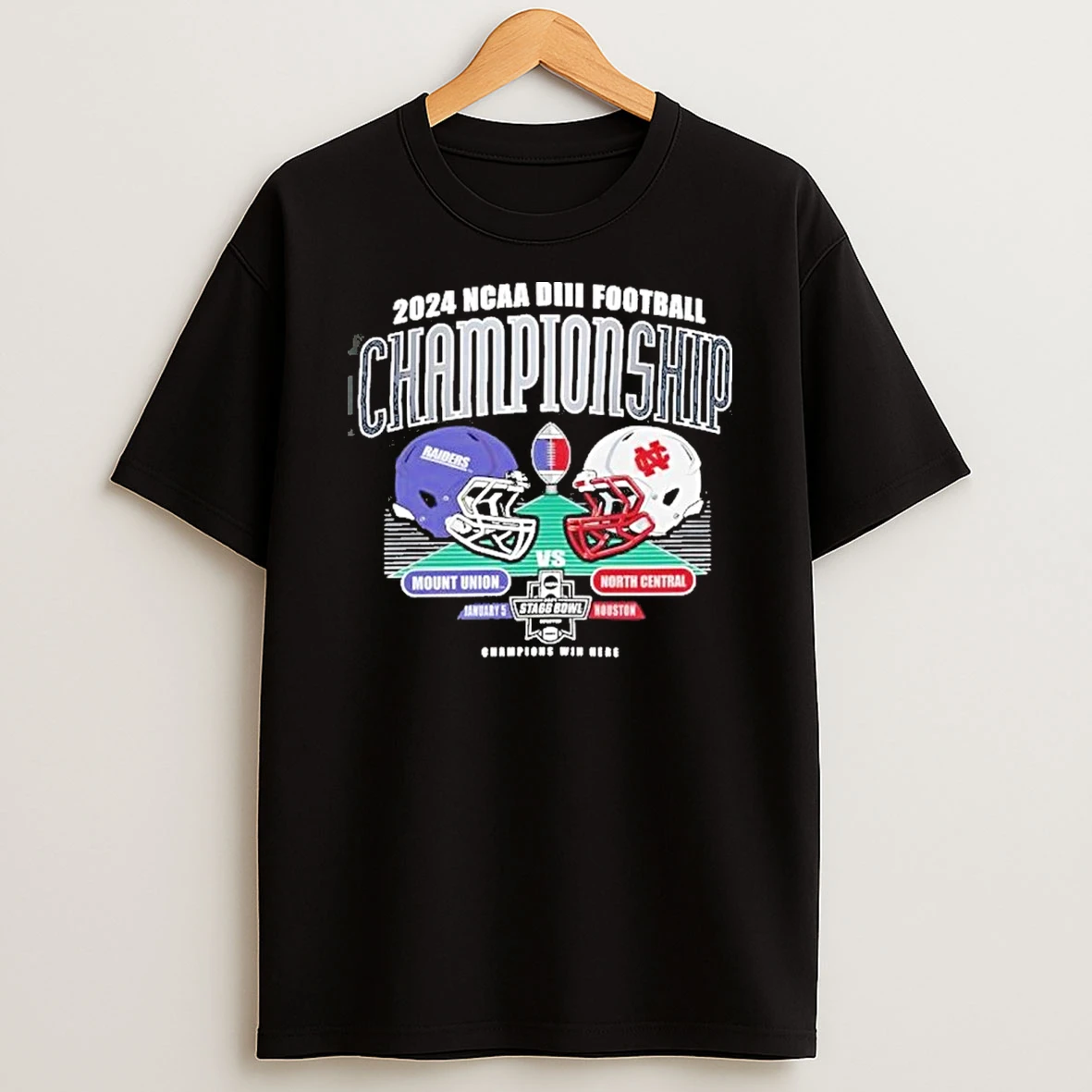 Ncaa Diii Football Championship Mount Union Vs North Central Football Tshirt Hoodie