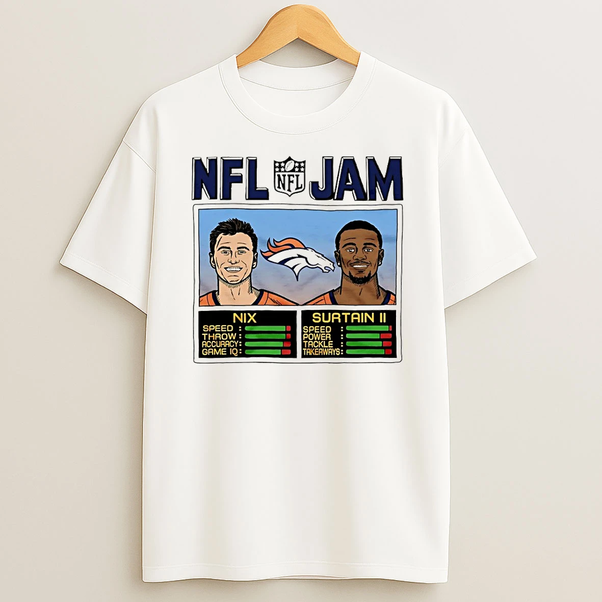 Nfl Jam Denver Broncos Bo Nix And Patrick Surtain Ii Circle Tshirt Hoodie