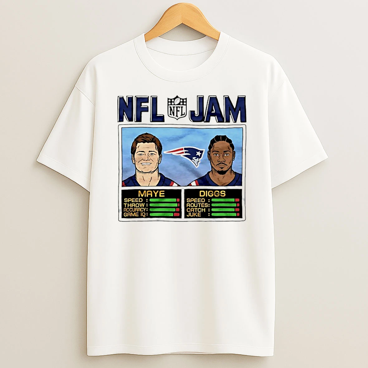 Nfl Jam New England Patriots Drake Maye And Stefon Diggs Circle Tshirt Hoodie