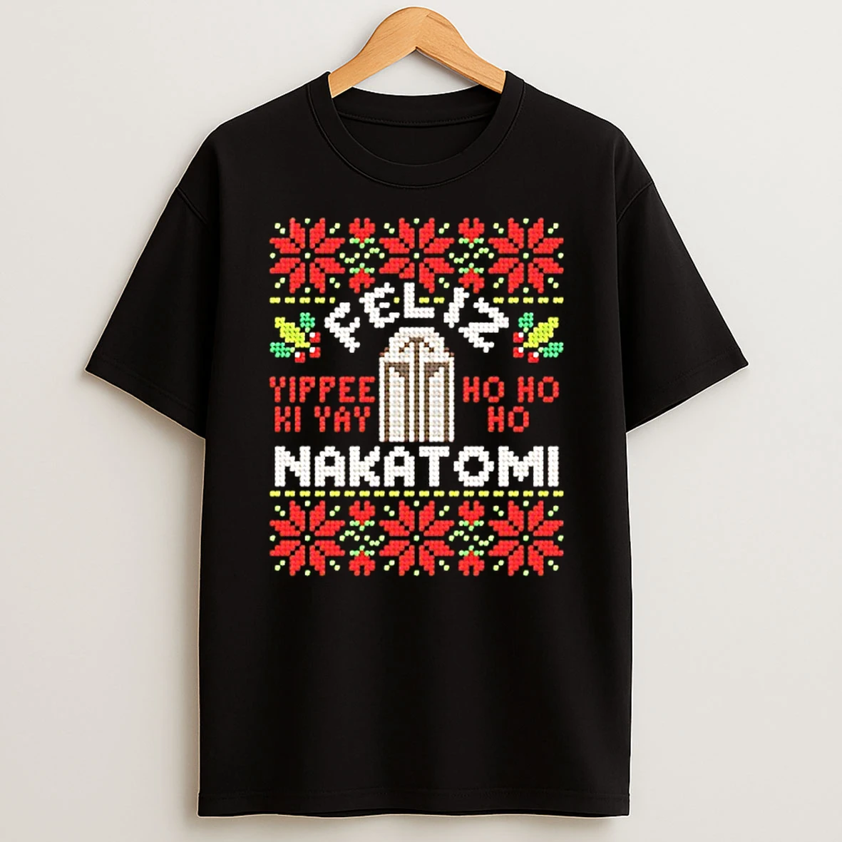 Nakatomi Plaza Die Hard Yippee Ki Yay Ho Ho Ho Ugly Christmas Tshirt Hoodie