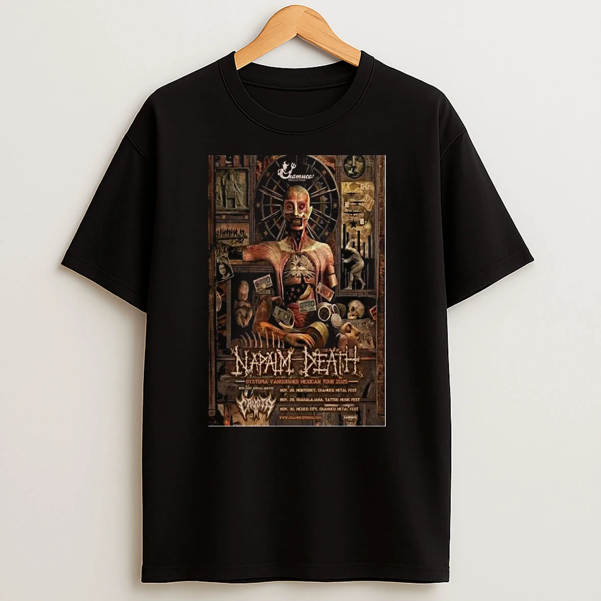 Napalm Death Dystopia Vanquished Mexican Tour 2025 Tshirt Hoodie