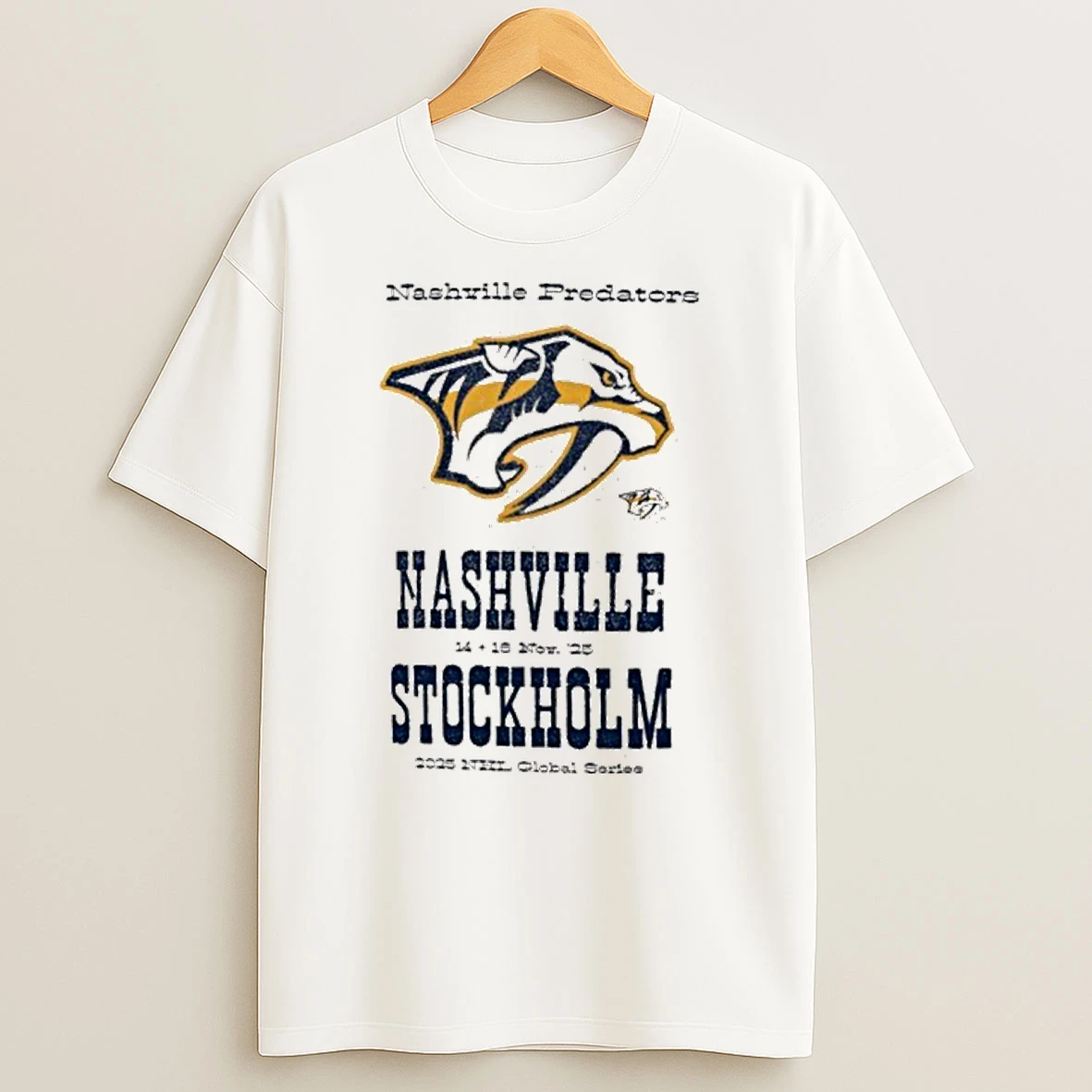 Nashville Predators 2025 Nhl Global Series Hometown To Stockholm Tshirt Hoodie