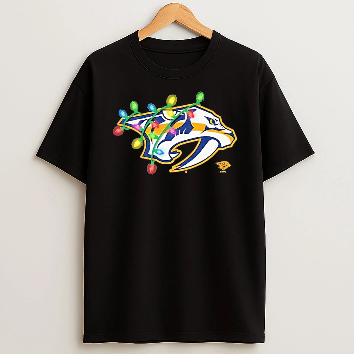 Nashville Predators Logo Lights Christmas Tshirt Hoodie