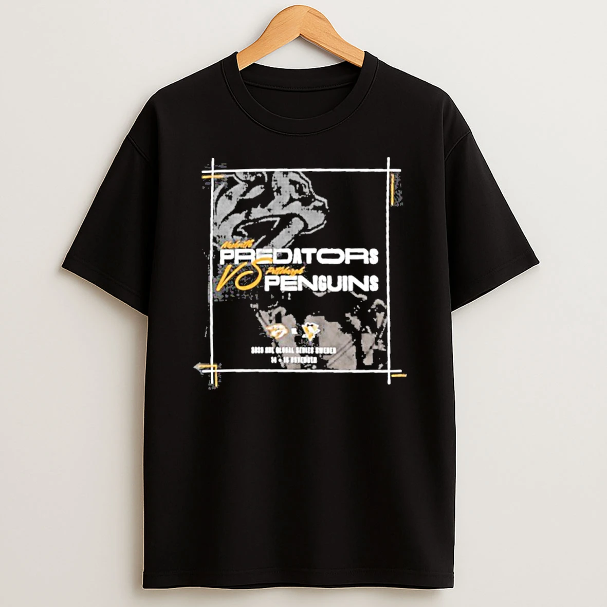 Nashville Predators Vs Pittsburgh Penguins 2025 Nhl Global Series Matchup Legacy Tshirt Hoodie