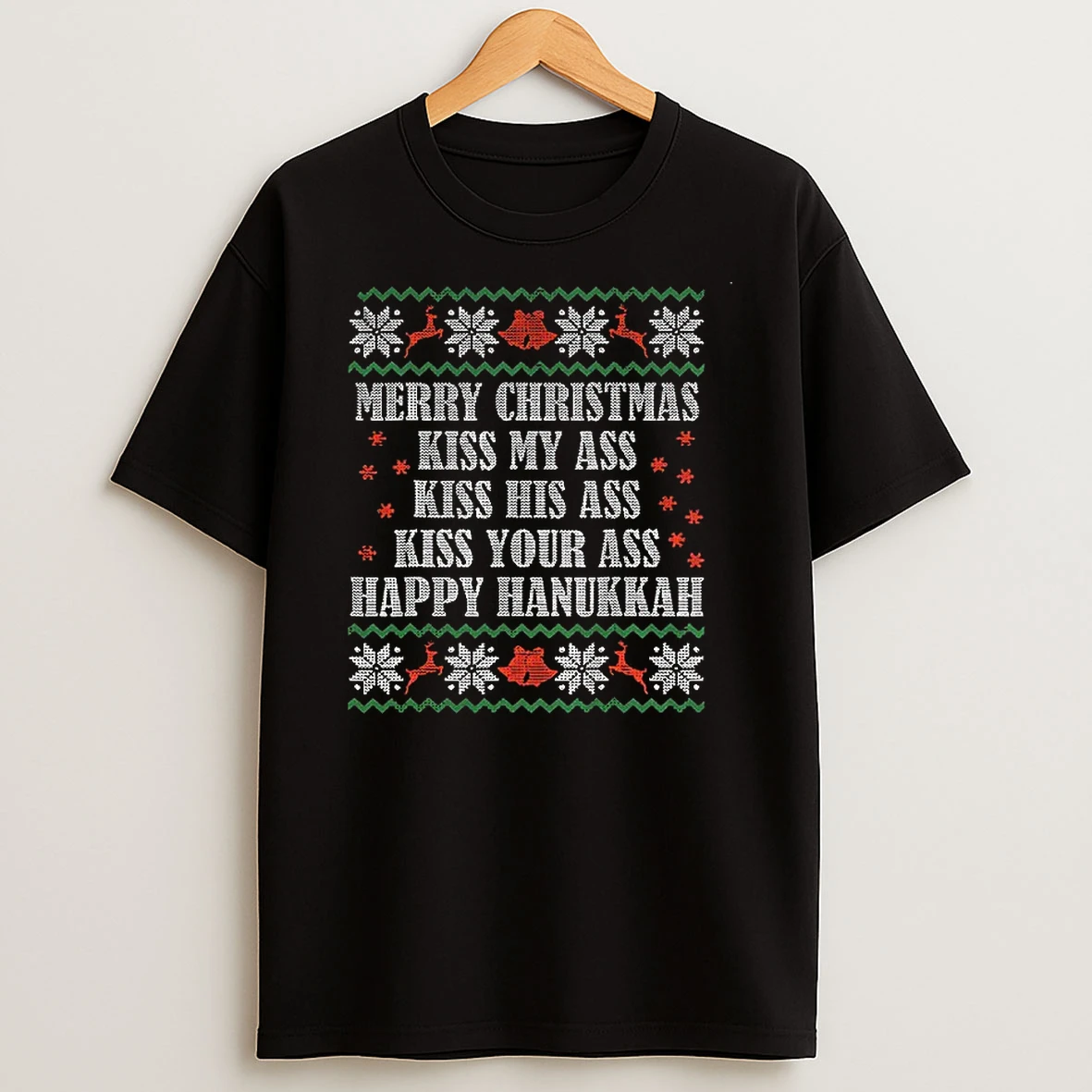National Lampoon Happy Hanukkah Merry Christmas Kiss My Ass Tshirt Hoodie