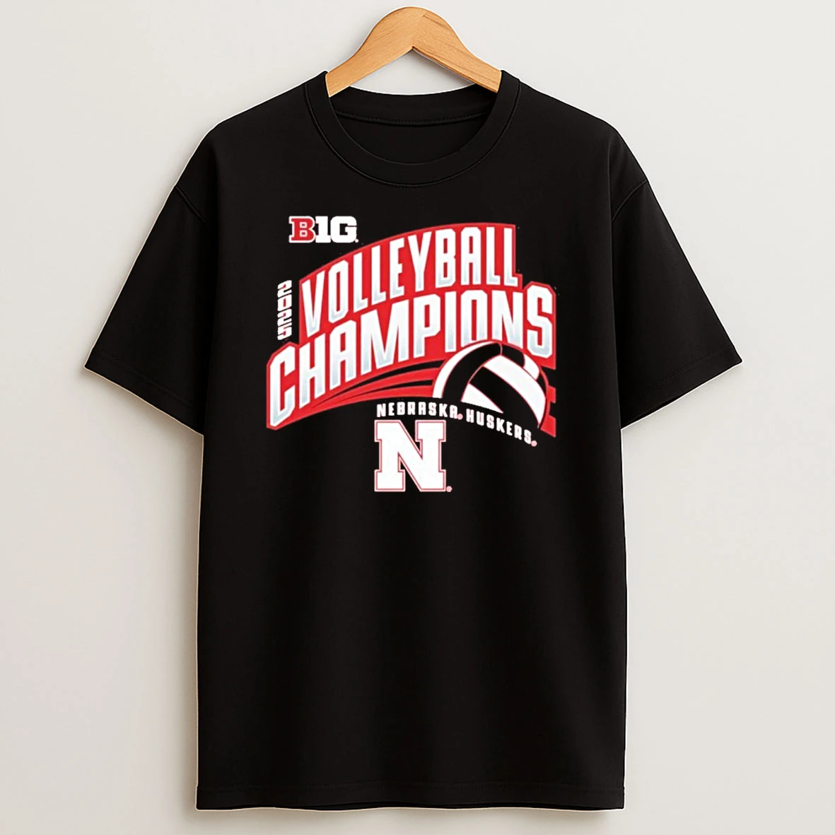 Nebraska Huskers 2025 Big 10 Womens Volleyball Regular Season Champions Locker Room Tshirt Hoodie