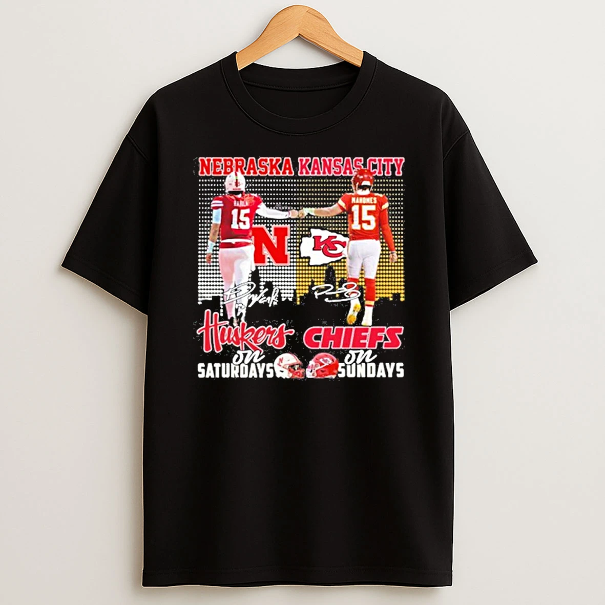 Nebraska Kansas City Huskers On Saturdays Chiefs On Sunday Tshirt Hoodie