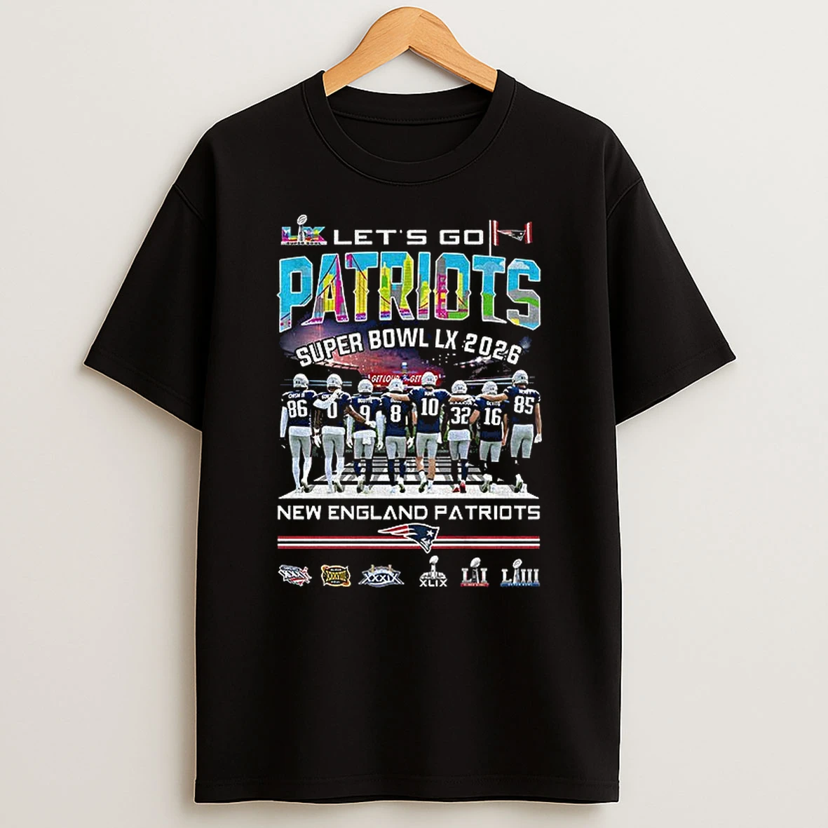 New England Patriot Lets Go Patriots Super Bowl Lx 2026 Nfl Football Tshirt Hoodie