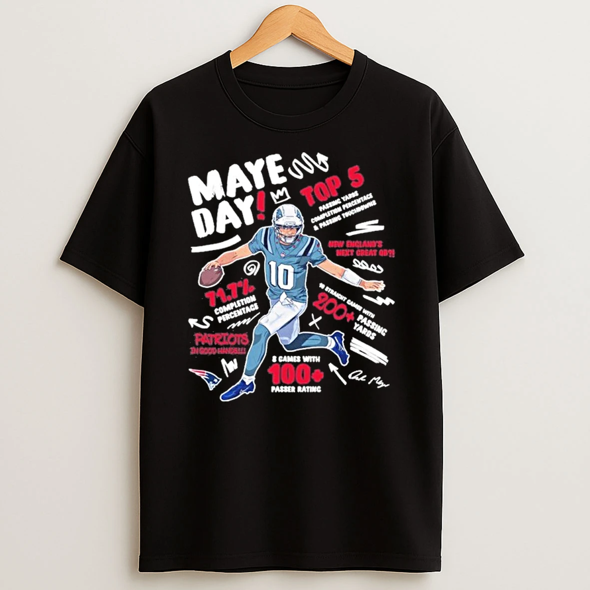 New England Patriots Maye Day 100 Passer Rating Tshirt Hoodie