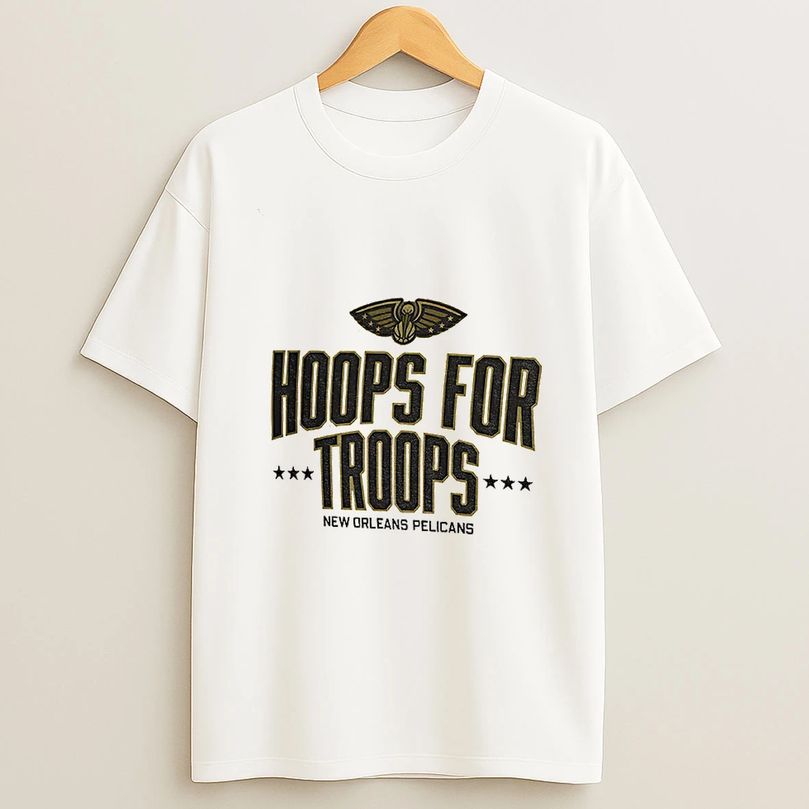 New Orleans Pelicans Basketball Nba Hoops For Troops Logo Tshirt Hoodie