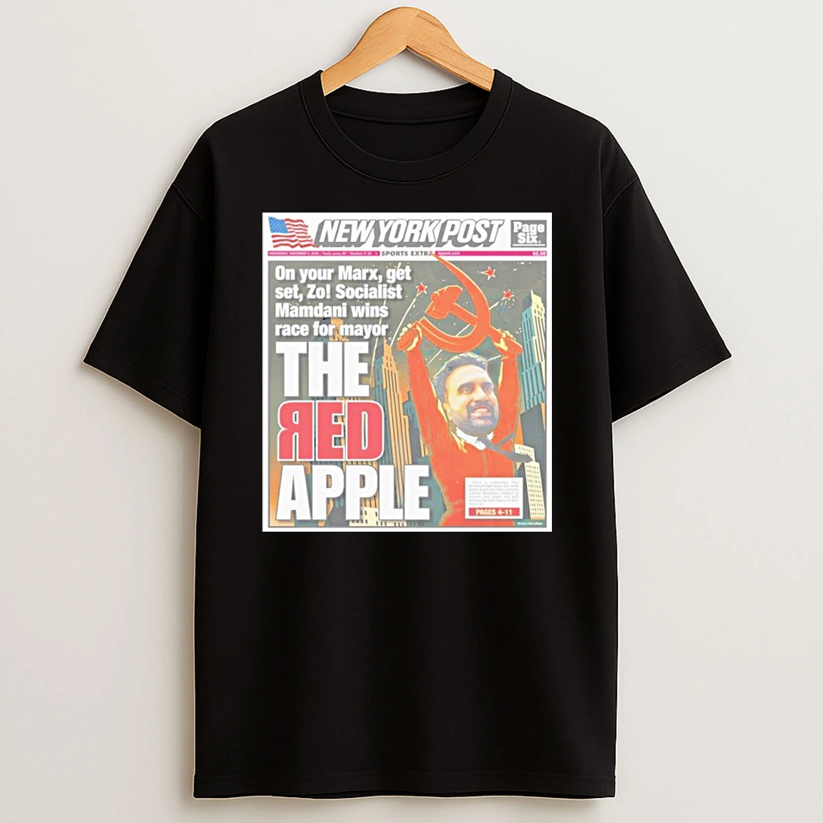 New York Post Zohran Mamdani The Red Apple Tshirt Hoodie