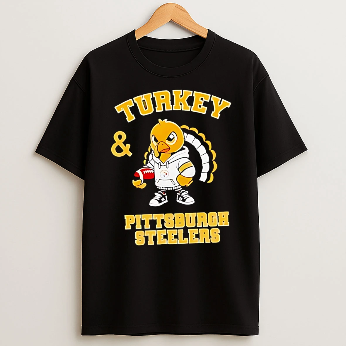 Nice Turkey And Pittsburgh Steelers Football Nfl Happy Thanksgiving Tshirt Hoodie