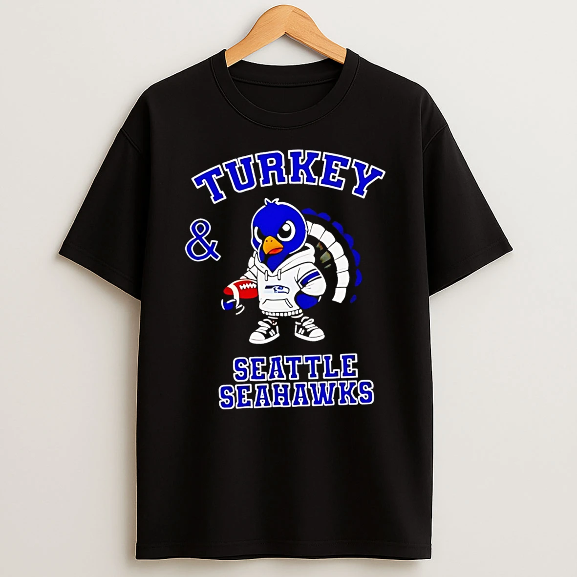 Nice Turkey And Seattle Seahawks Football Nfl Happy Thanksgiving Tshirt Hoodie