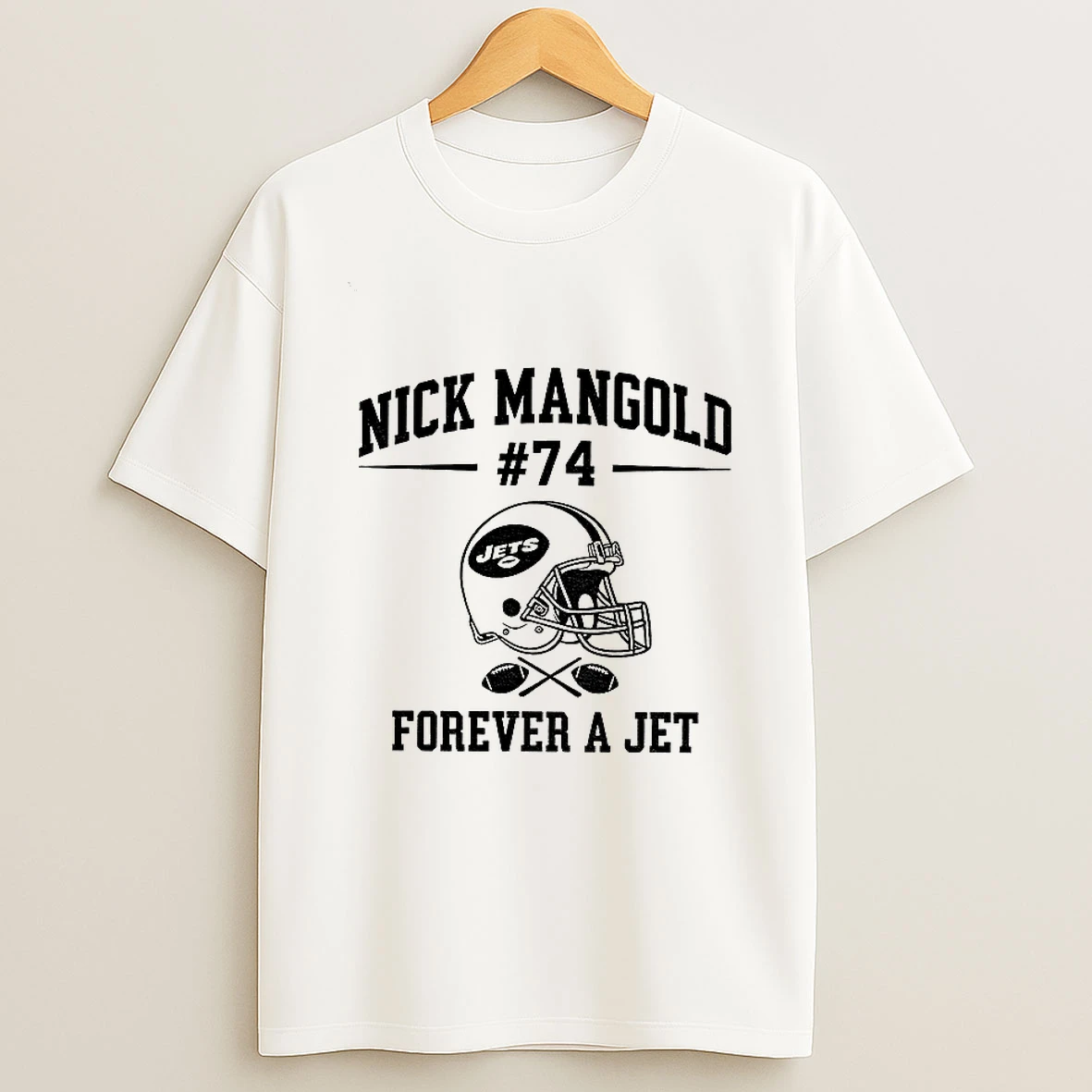 Nick Mangold 74 New York Jets Helmet Tribute Football Forever A Jet Tshirt Hoodie
