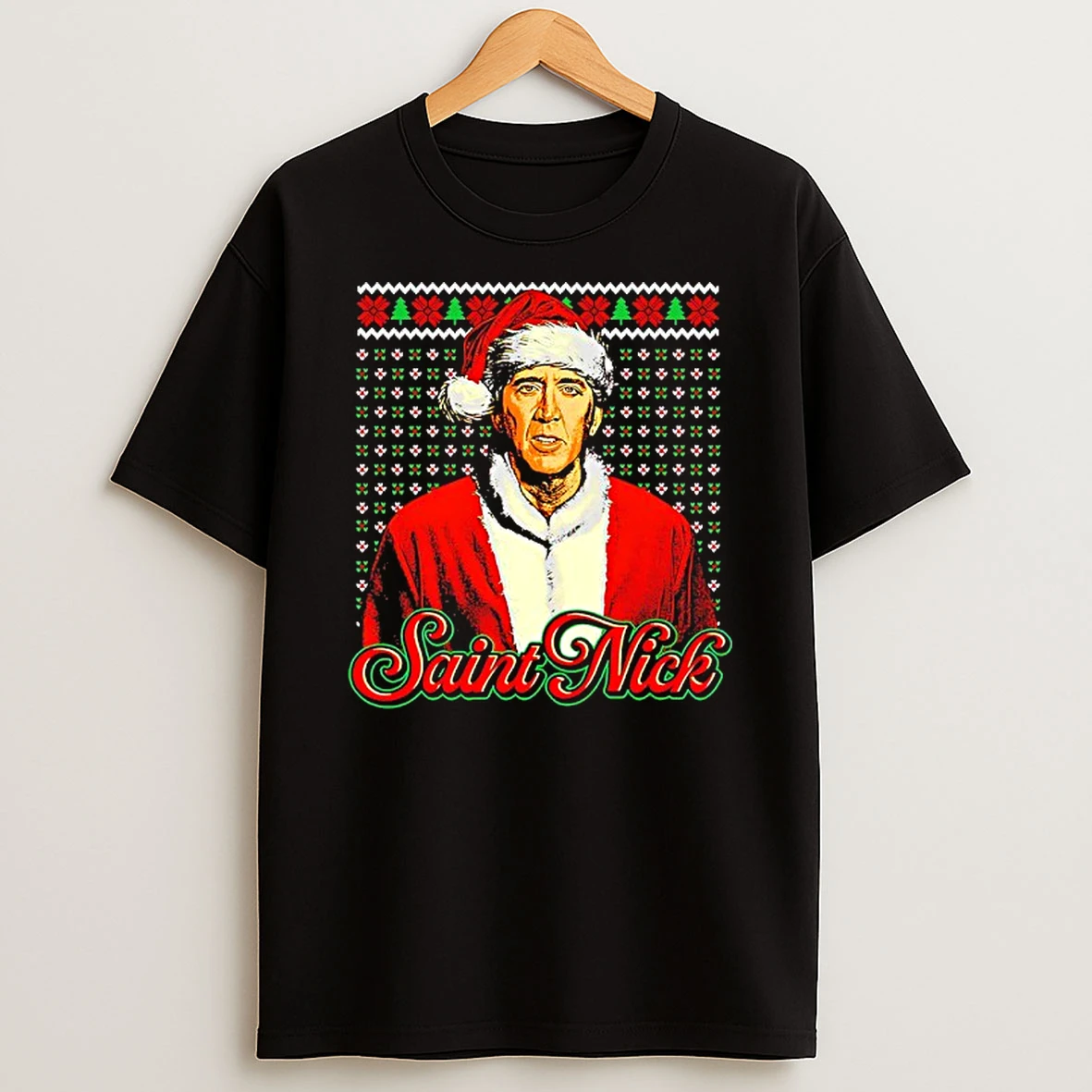 Nicolas Cage Saint Nick Ugly Christmas Tshirt Hoodie
