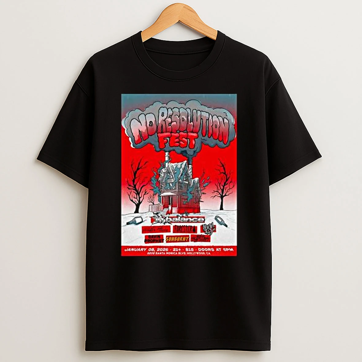 No Resolution Fest Jan 8 2026 Knucklehead Hollywood In Los Angeles Ca Tshirt Hoodie