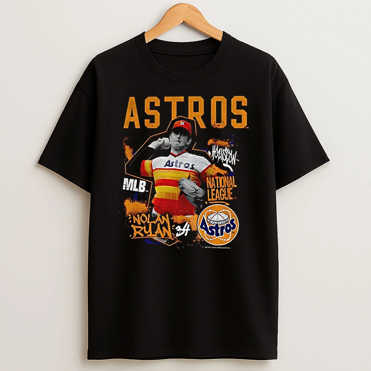 Nolan Ryan Houston Astros National League Mlb Baseball 90s Style Tshirt Hoodie