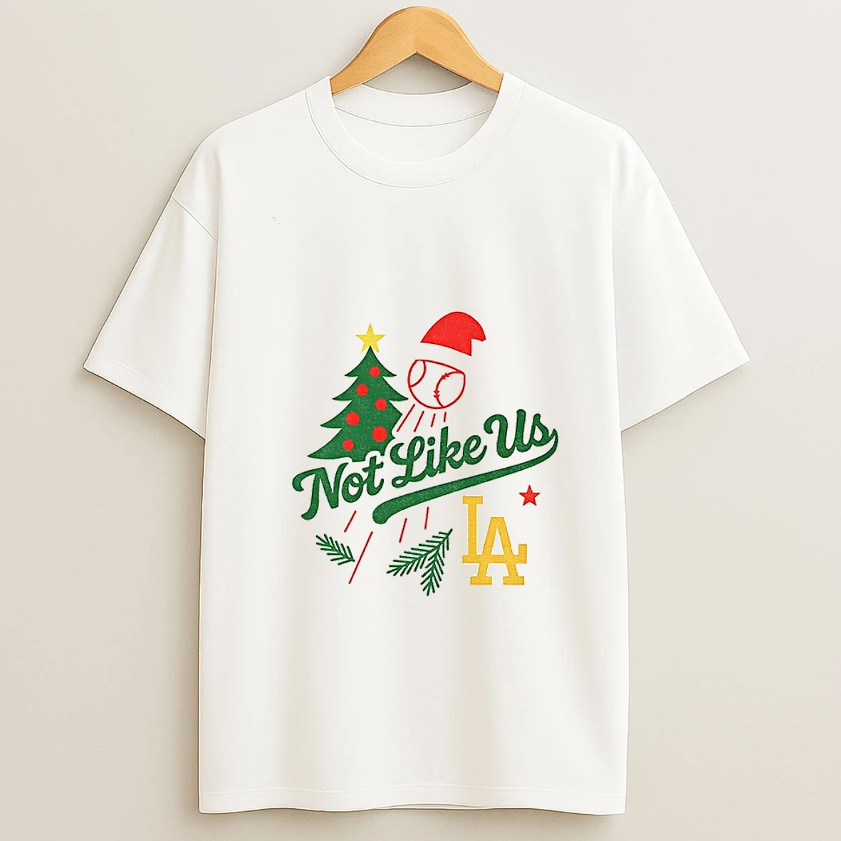 Not Like Us Santa Hat Christmas Baseball Tshirt Hoodie