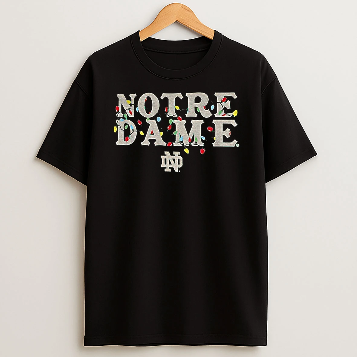 Notre Dame Fighting Irish Christmas Light Merry Christmas 2025 Tshirt Hoodie