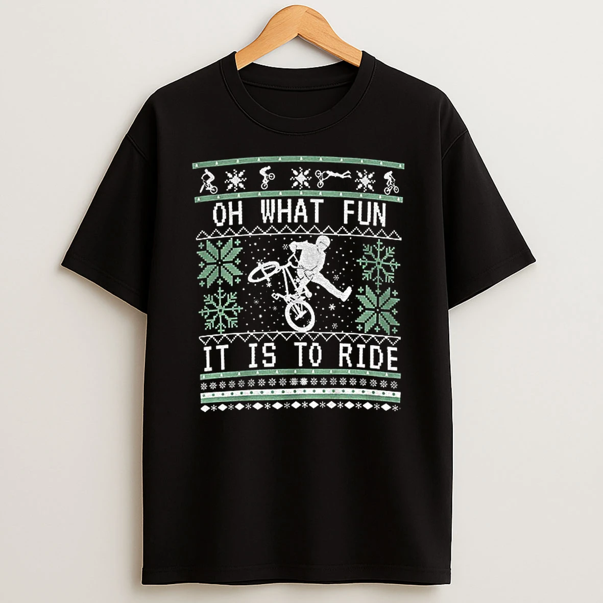 Oh What Fun It Is To Ride Bike Merry Christmas Tshirt Hoodie