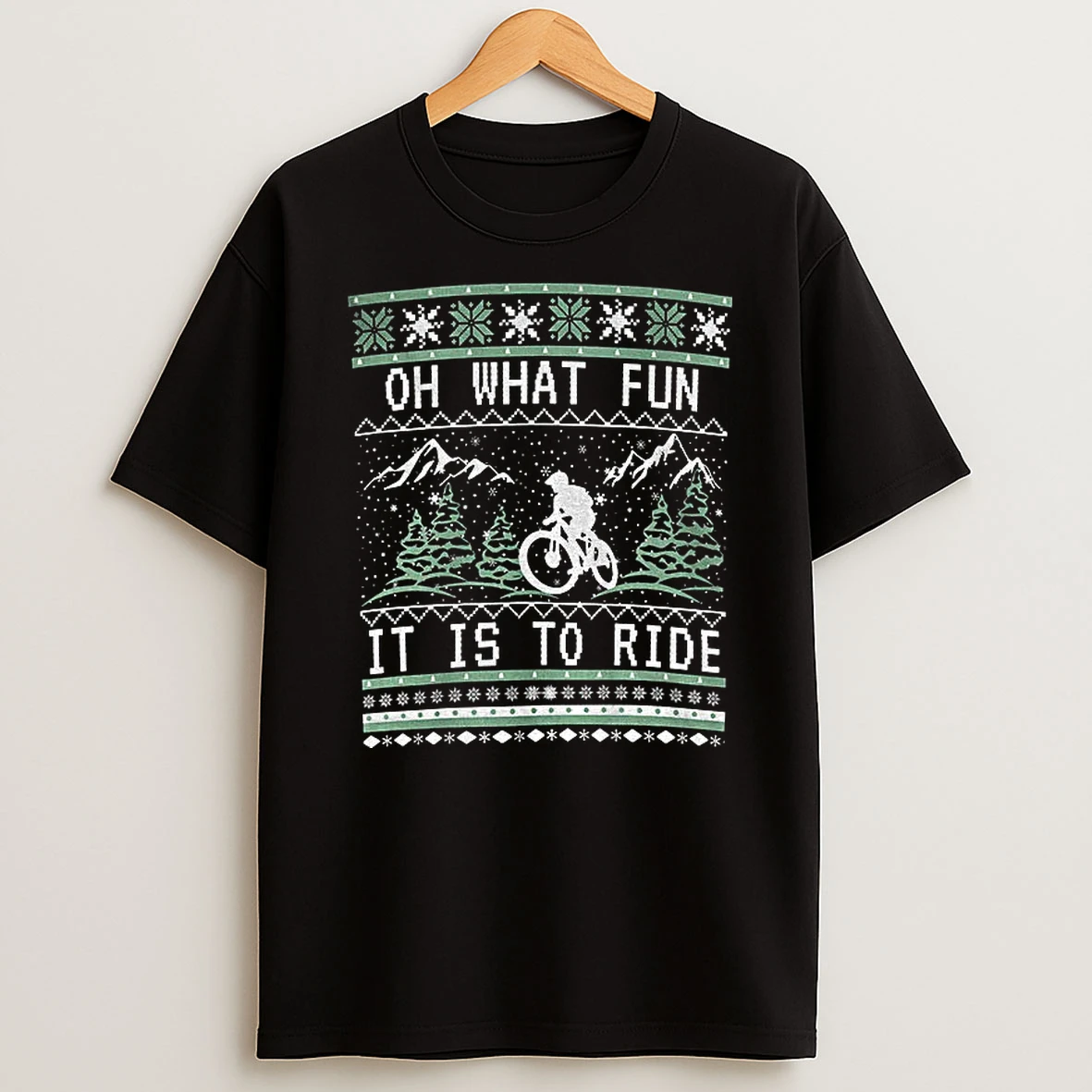 Oh What Fun It Is To Ride Mountain Biking Merry Christmas Tshirt Hoodie