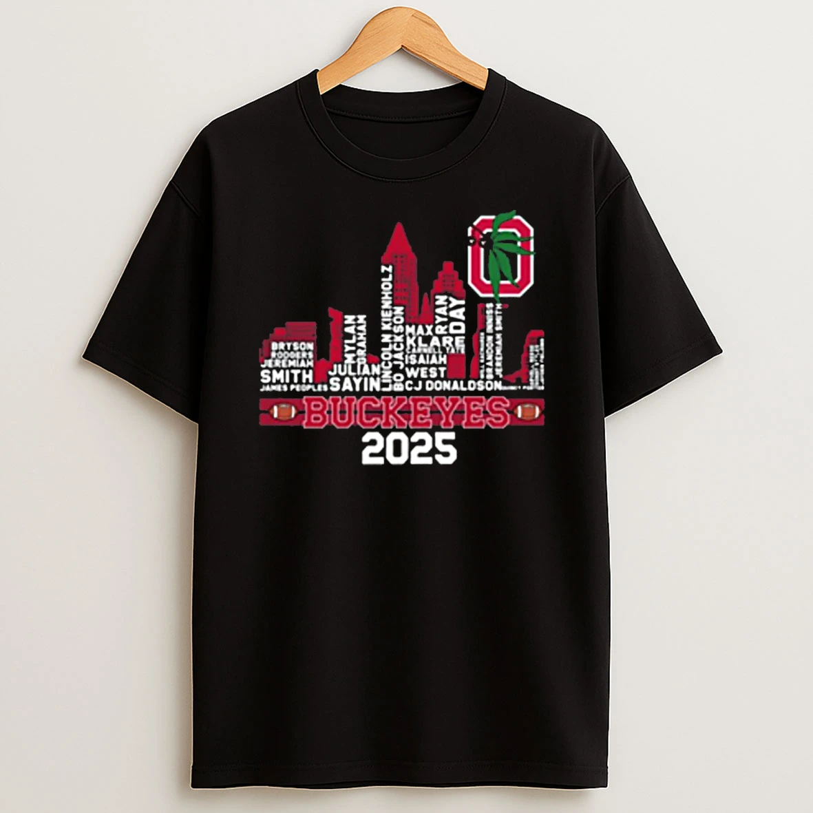 Ohio Buckeye Typo 2025 Logo City Vintage Tshirt Hoodie