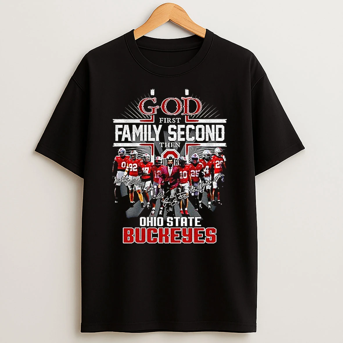 Ohio State Buckeyes God First Family Second Then Buckeyes Nfl Football Tshirt Hoodie