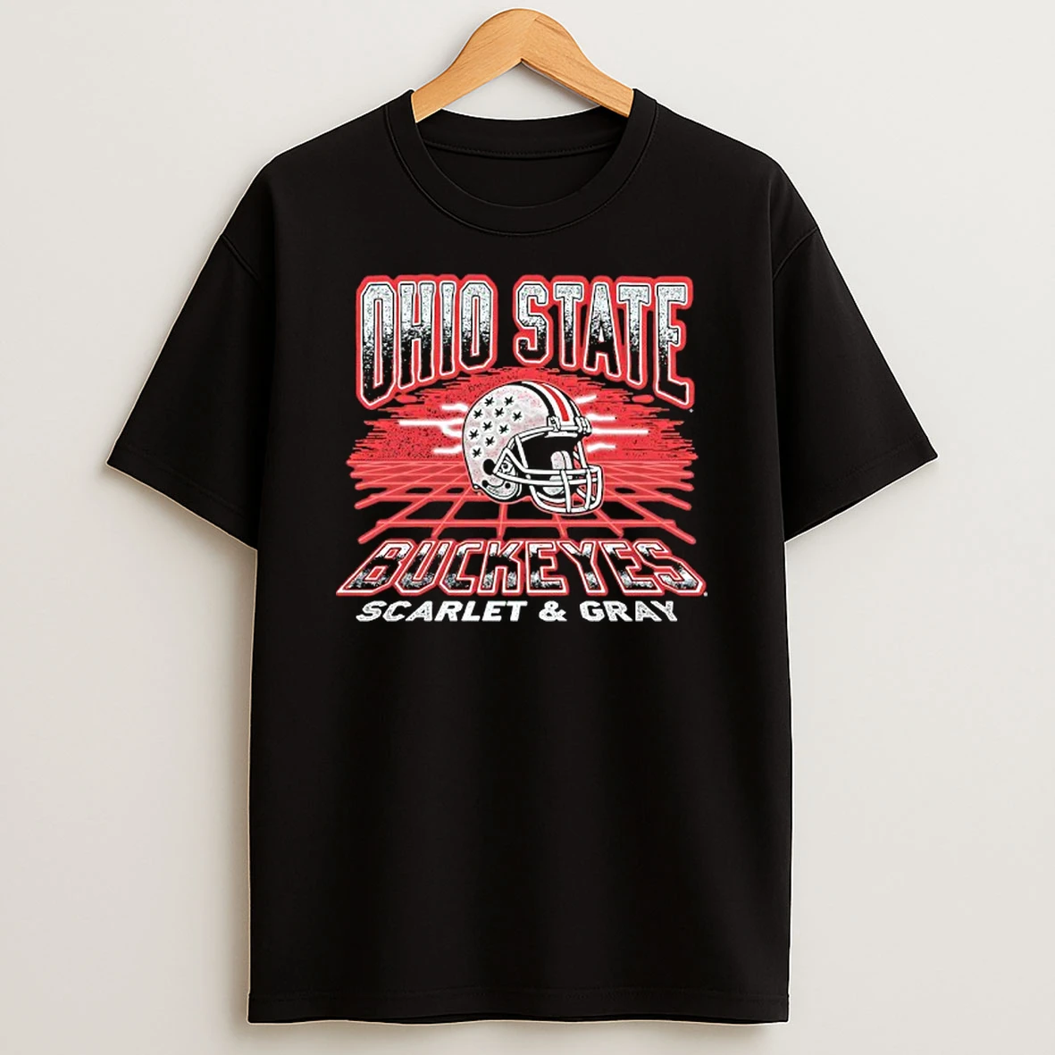 Ohio State Buckeyes Scarlet And Gray Helmet Tshirt Hoodie
