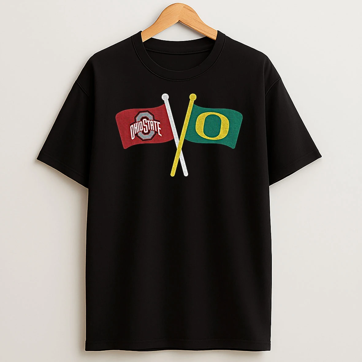 Ohio State Buckeyes Vs Oregon Ducks Flag Nfl Football Logo Tshirt Hoodie