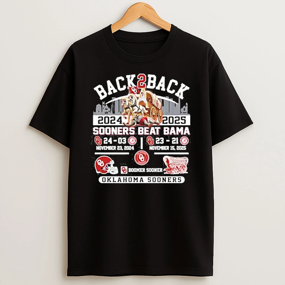 Oklahoma Back 2 Back Sooners Beat Bama Tshirt Hoodie
