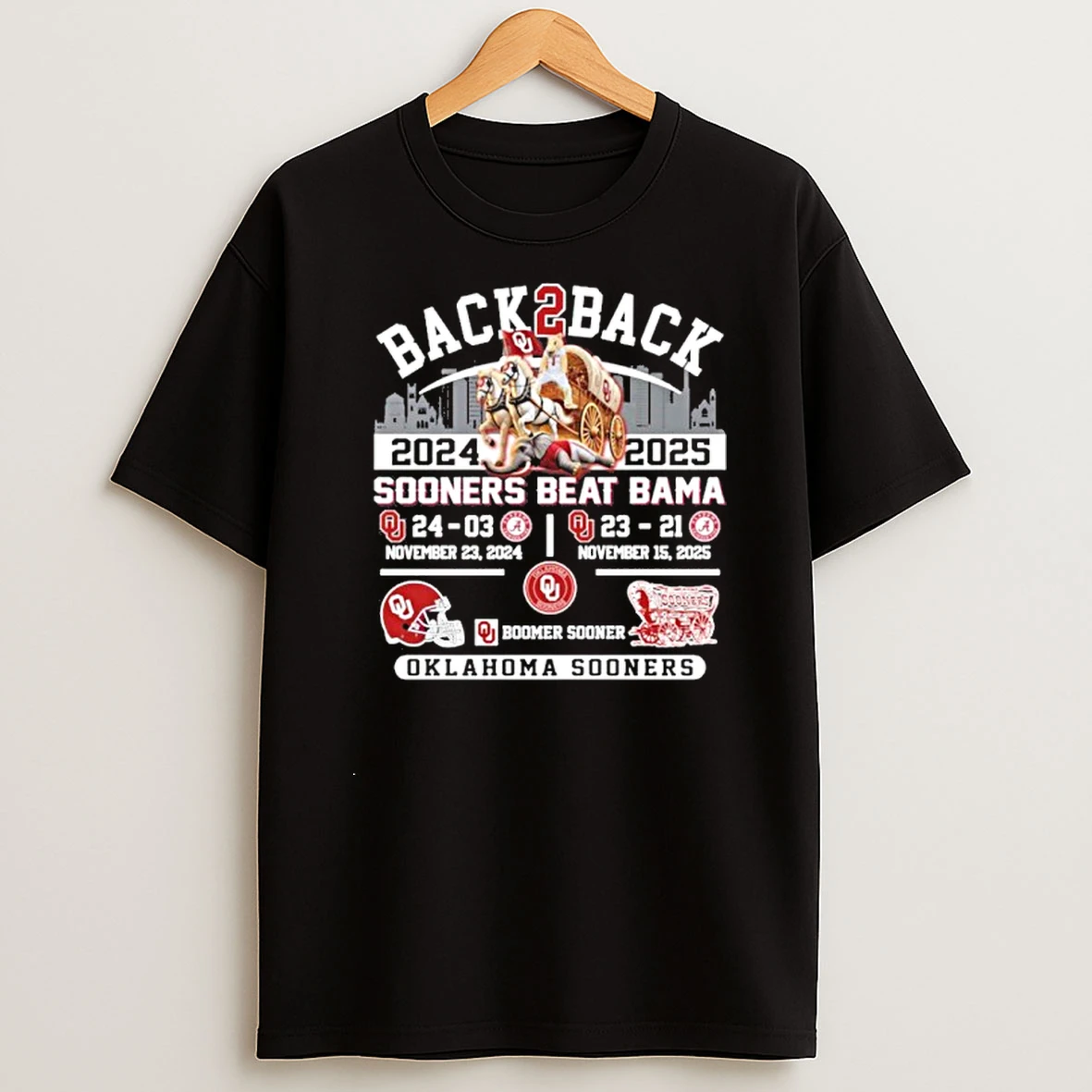 Oklahoma Sooners Back 2 Back Beat Bama Score Tshirt Hoodie
