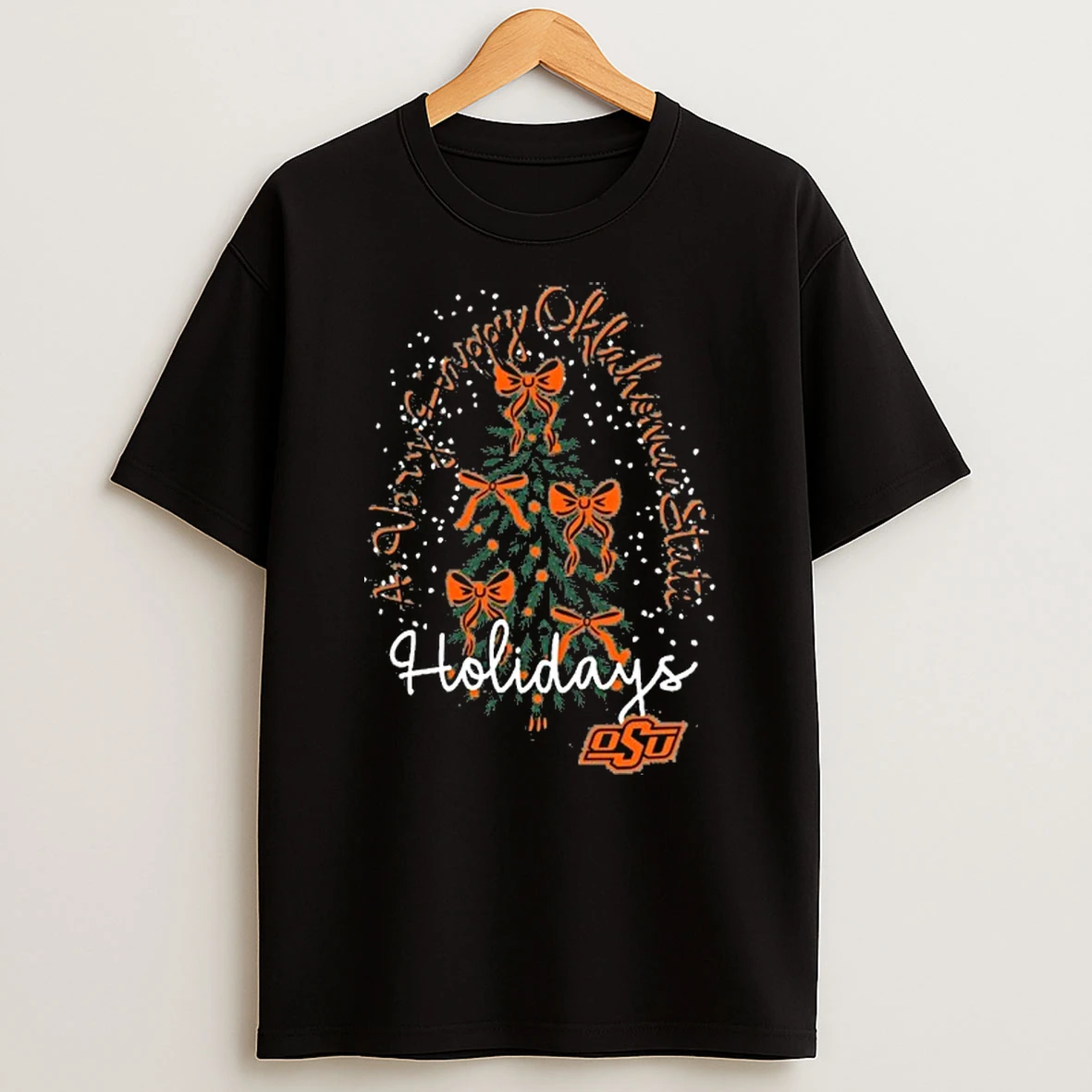 Oklahoma State Cowboys Christmas Tree Holiday Tshirt Hoodie
