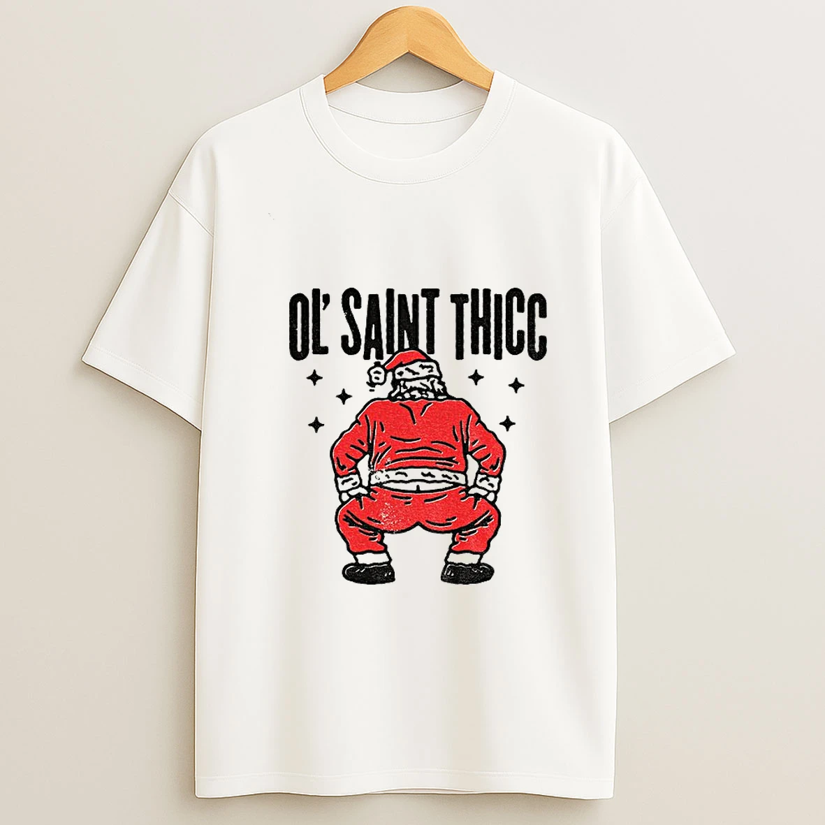 Ol Saint Thicc Slutty Twerkin Santa Claus Funny Christmas Tshirt Hoodie