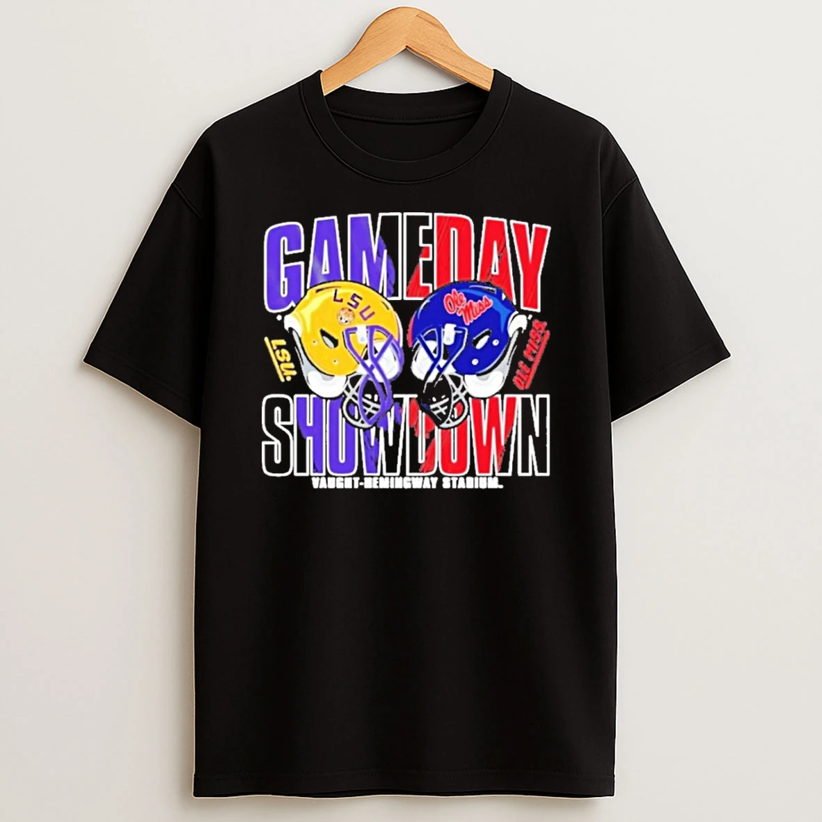 Ole Miss Rebels Vs Lsu Tigers Gameday Showdown Helmet Matchup Tshirt Hoodie