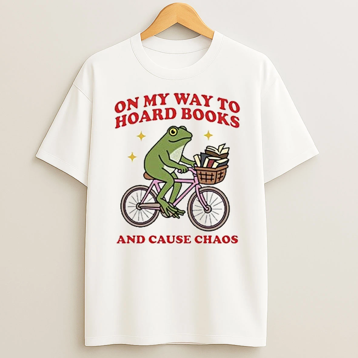 On My Way To Hoard Books And Cause Chaos Frog Tshirt Hoodie