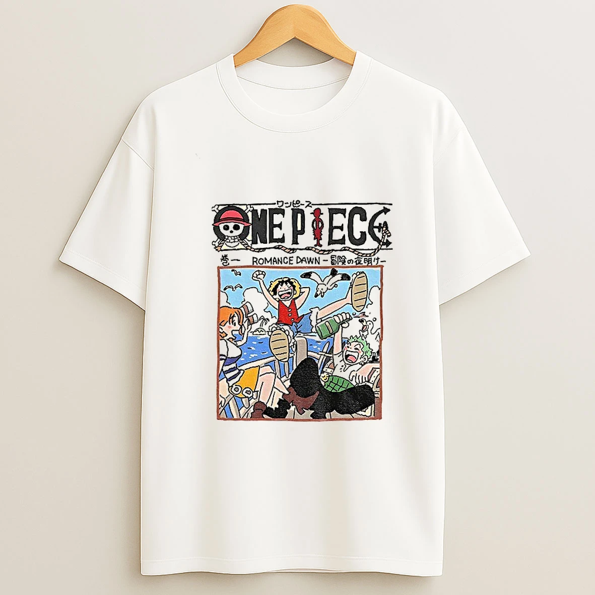 One Piece Monkey D Luffy Romance Dawn Cartoon Japanese Tshirt Hoodie