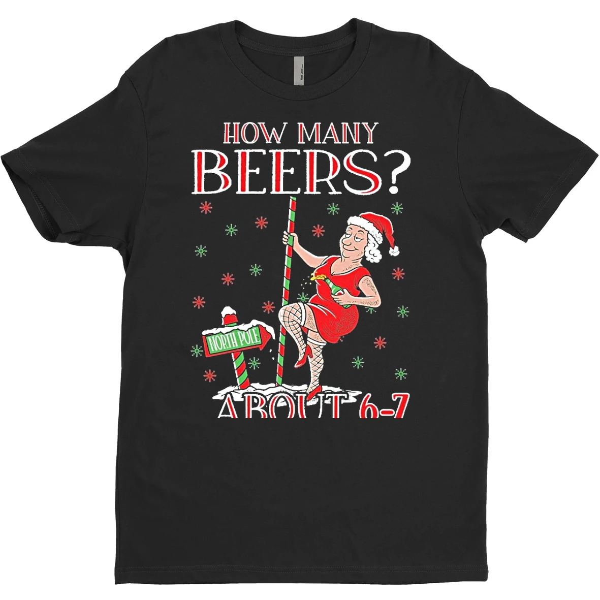 Original How Many Beers About 6 7 Mrs Clause Ugly Christmas T Shirt Sweater