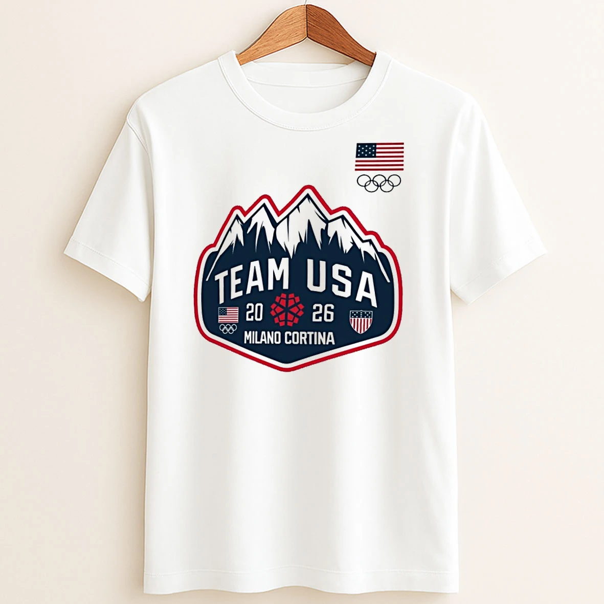 Original Team Usa 2026 Milano Cortina Winter Olympics Mountain Patch T Shirt Sweater